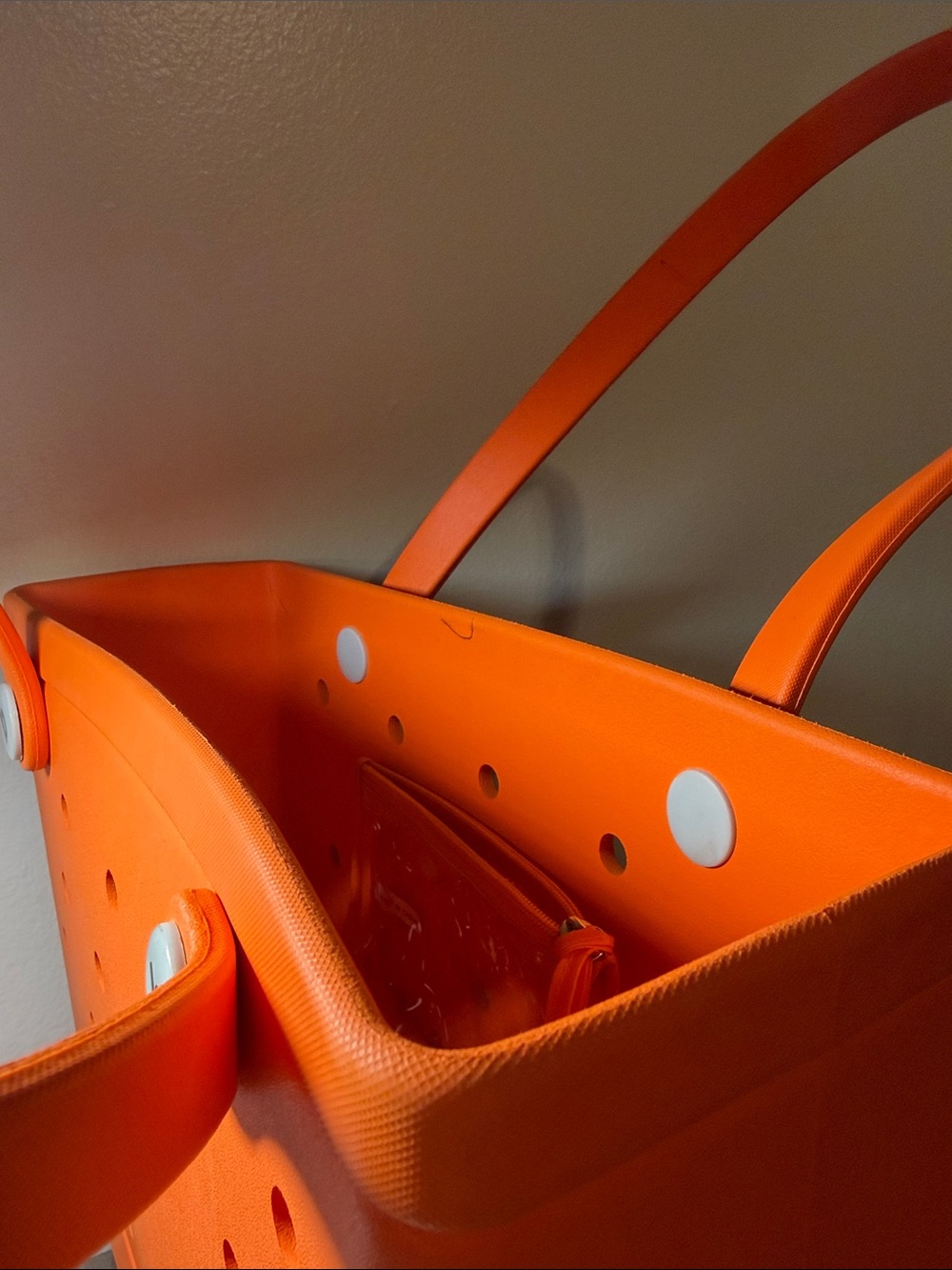 BOGG BAG Bright Orange Perforated Tote w/ FREE scrub life charm for bag - Picture 2 of 9